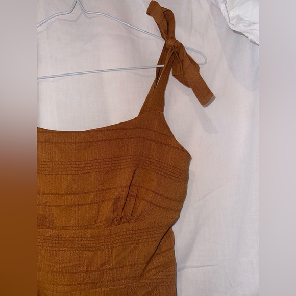 Burnt Orange/ Brown Dress w/ Tie Up Straps - Picture 3 of 9